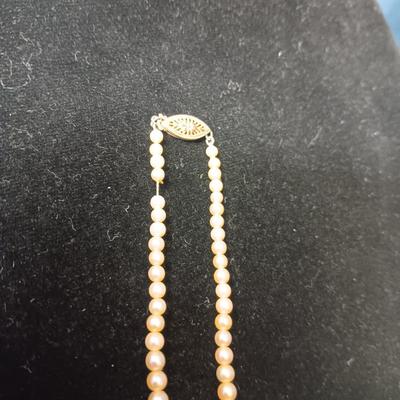 GENUINE PEARL NECKLACE AND ART PEWTER NECKLACE MADE IN SCOTLAND