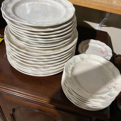 Sale Photo Thumbnail #363: 2 plates have large chips utensils wear 
Pfaltzgraff stoneware 
Pick up only no shipping on this lot