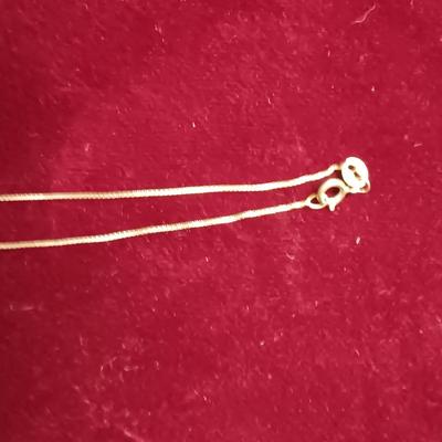 14K CHAIN .85g AND A BROKEN STERLING SILVER PIN