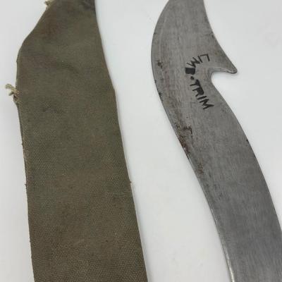 Sale Photo Thumbnail #144: Vintage Nesco made in Japan. Limb-trim Machete w/ sheath. 14” blade