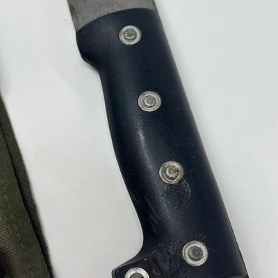 Sale Photo Thumbnail #146: Vintage Nesco made in Japan. Limb-trim Machete w/ sheath. 14” blade