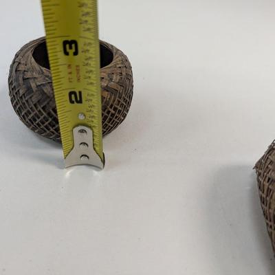 Pair of Native American Kachina Doll Woven Baskets