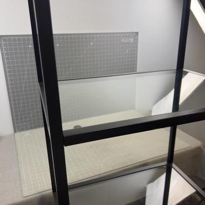 Black Metal and Glass Shelf