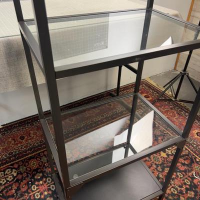 Black Metal and Glass Shelf