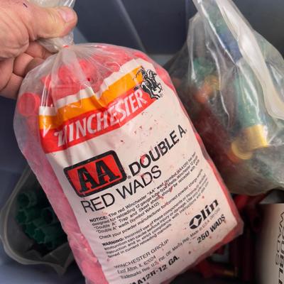 Tub full of Empty Shot Gun Shells and Wads 