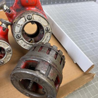 Rigid - Pipe Threaders (3) Heads, (4) Dies
