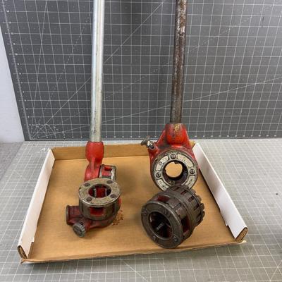 Rigid - Pipe Threaders (3) Heads, (4) Dies
