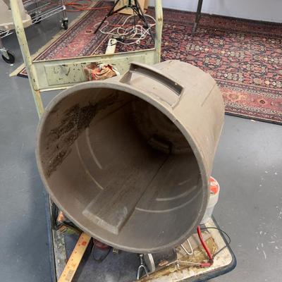 Pile of Garage Stuff w/Garbage Can 