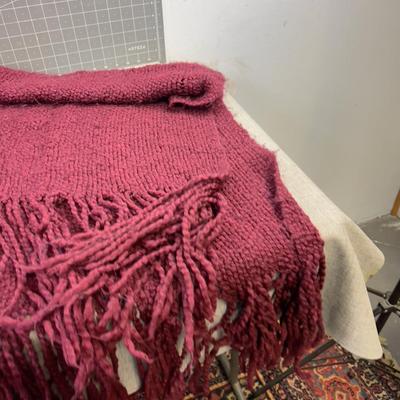 Purple Fringed Throw 