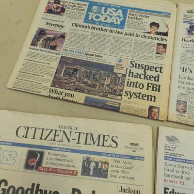 Sale Photo Thumbnail #1307: 2001 Newspapers Featuring Dale Earnhardt