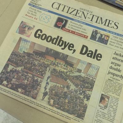 Sale Photo Thumbnail #1308: 2001 Newspapers Featuring Dale Earnhardt