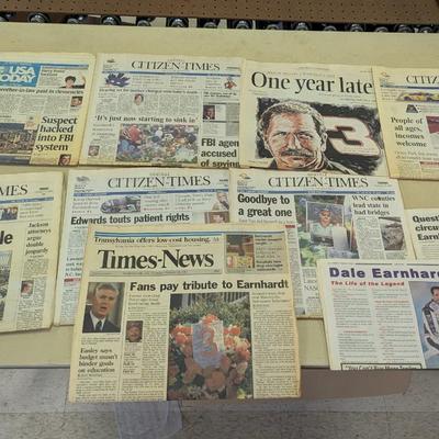 Sale Photo Thumbnail #1302: 2001 Newspapers Featuring Dale Earnhardt