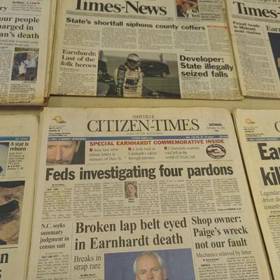 Sale Photo Thumbnail #1312: 2001 Newspapers Featuring Dale Earnhardt