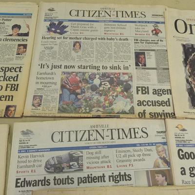 Sale Photo Thumbnail #1306: 2001 Newspapers Featuring Dale Earnhardt