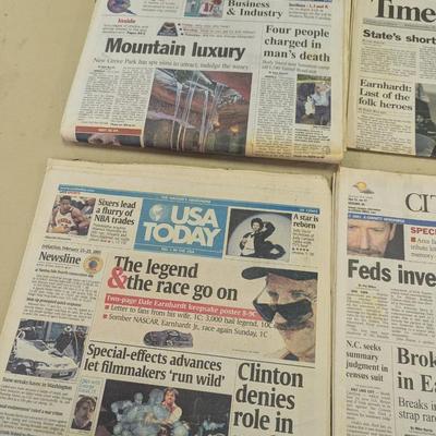 Sale Photo Thumbnail #1313: 2001 Newspapers Featuring Dale Earnhardt