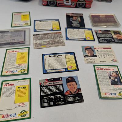 Sale Photo Thumbnail #1343: Vintage NASCAR Trading Cards & #8 Tin Car