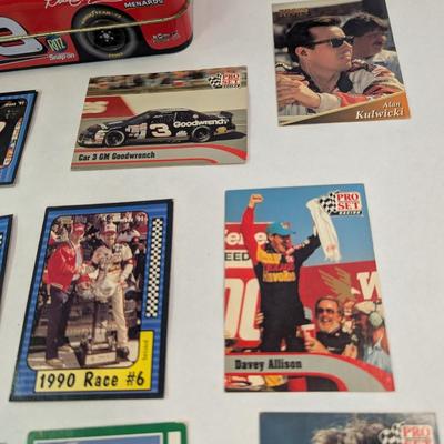 Sale Photo Thumbnail #1340: Vintage NASCAR Trading Cards & #8 Tin Car