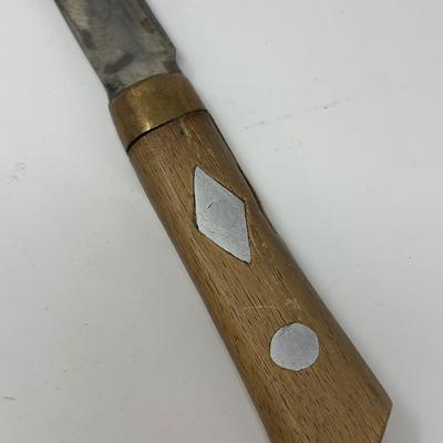 Sale Photo Thumbnail #176: Wood and brass handle 9” blade