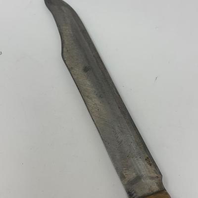 Sale Photo Thumbnail #175: Wood and brass handle 9” blade