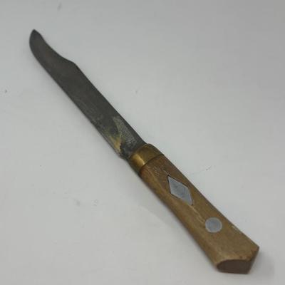 Sale Photo Thumbnail #172: Wood and brass handle 9” blade