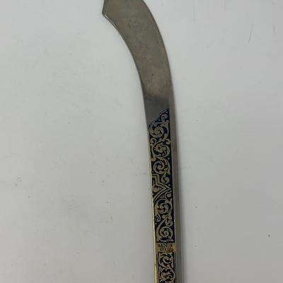 Sale Photo Thumbnail #207: Made in Spain
Size: 13 3/4”
Toledo Steel ornate sword shaped letter opener