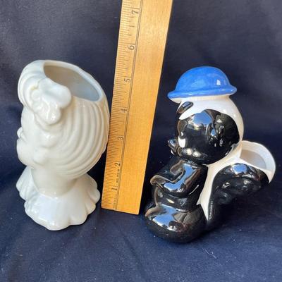 Sale Photo Thumbnail #1097: Head vase and lil stinker vase.