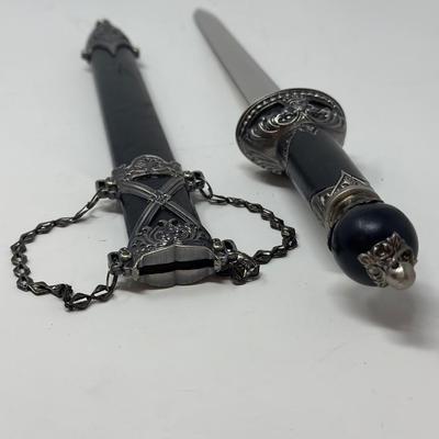 Sale Photo Thumbnail #223: Pewter and black with stainless steel blade and factory edge