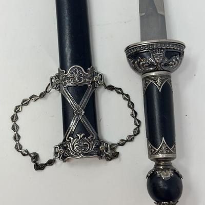 Sale Photo Thumbnail #222: Pewter and black with stainless steel blade and factory edge