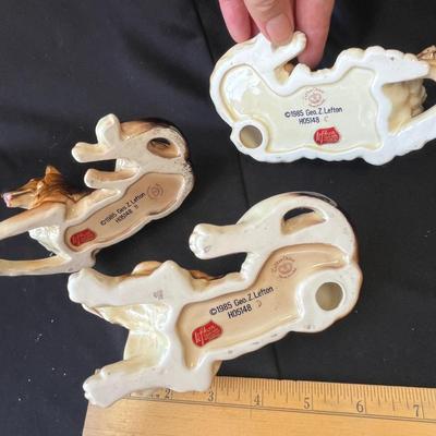 Sale Photo Thumbnail #1103: Set of 3 Lefton dogs, no damage or repair.
