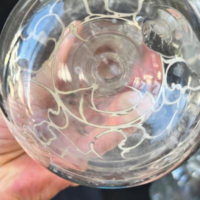 Sale Photo Thumbnail #1113: The two are salad cruets, probably Hawkes glass.  The other is silver overlay.
