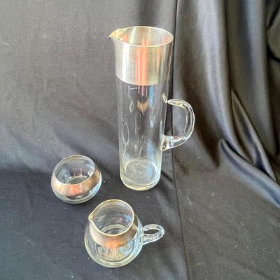 Sale Photo Thumbnail #1201: Martini pitcher w/ Creamer & sugar.