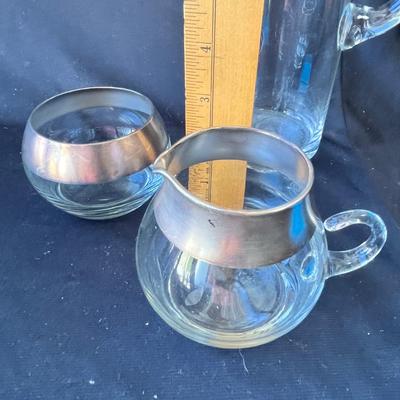 Sale Photo Thumbnail #1204: Martini pitcher w/ Creamer & sugar.