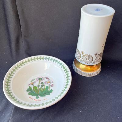 Sale Photo Thumbnail #1227: Portmeirion Bowl & gilded vase.
