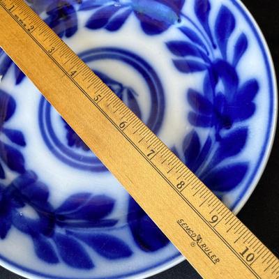 Sale Photo Thumbnail #1234: Transfer ware cup & Flow Blue plate.