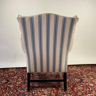 Sale Photo Thumbnail #381: Has a few ripped spots, down cushion.  
Great piece to reupholster in your decor colors 
Measurements:
43” in height, 30” in width, 36” in depth, 16.5” seat height