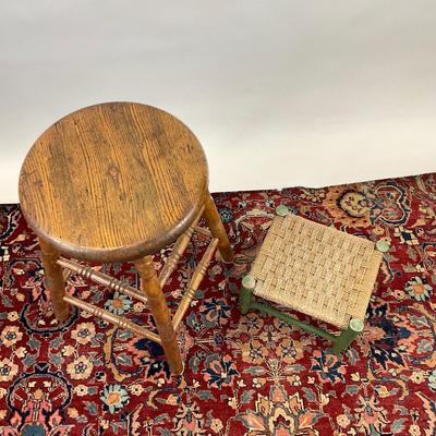 Sale Photo Thumbnail #404: Measurements:
24” in height, 14” in diameter for oak stool
