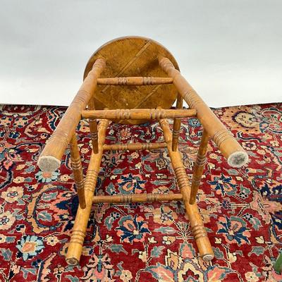 Sale Photo Thumbnail #407: Measurements:
24” in height, 14” in diameter for oak stool