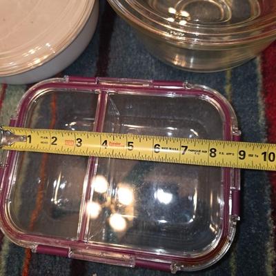 Glass kitchen storage with lids