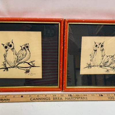 Sale Photo Thumbnail #57: Ink drawings by V. Anne Smith, 1974.  In great, framed condition.