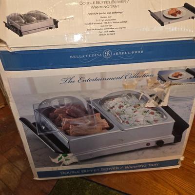 Double buffet server warming tray