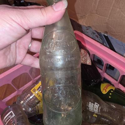 Vintage soda bottle collection