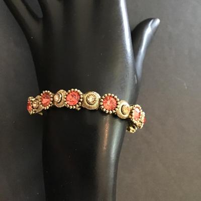 Vintage, gold tone, stretchy fashion, statement bracelet