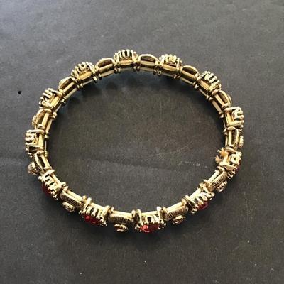 Vintage, gold tone, stretchy fashion, statement bracelet