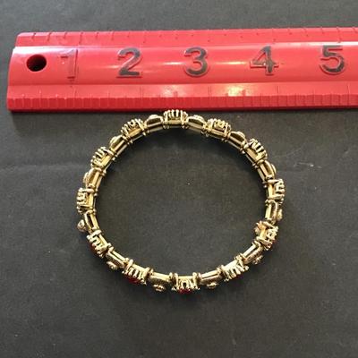 Vintage, gold tone, stretchy fashion, statement bracelet