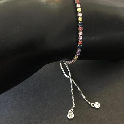 Very nice pretty multicolored rhinestone slider bracelet