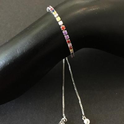 Very nice pretty multicolored rhinestone slider bracelet