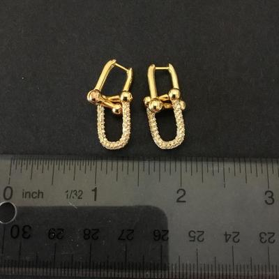 Very nice gold tone Crystal rhinestone dangle earrings