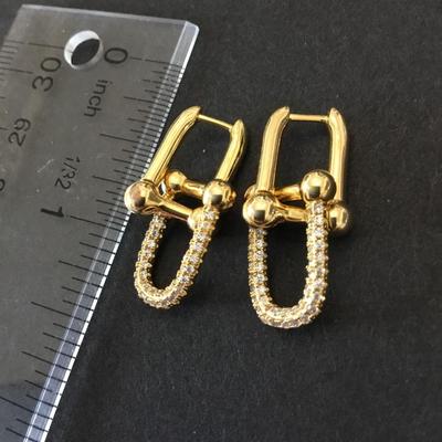 Very nice gold tone Crystal rhinestone dangle earrings