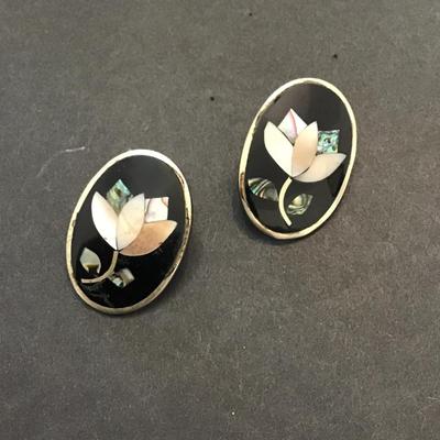 Vintage, alpaca Mexico, silver earrings