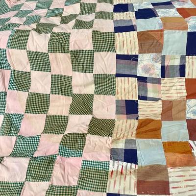 Sale Photo Thumbnail #249: Still pinned to the backing. Just needs a little love to finish! Measures approximately 54" wide x 70" long.

May have some age-related staining and/or frayed areas.